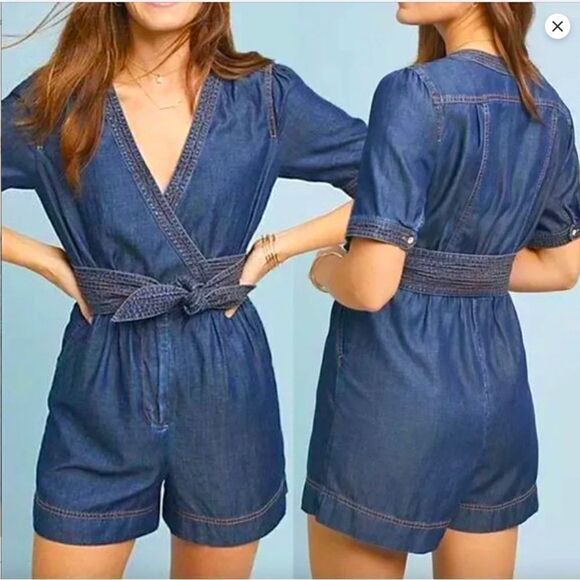 Pilcro & the Letterpress denim romper - Picture 1 of 5